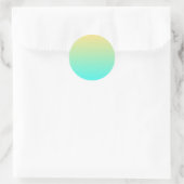 Sticker Rond Fond dégradé pastel turquoise jaune (Sac)
