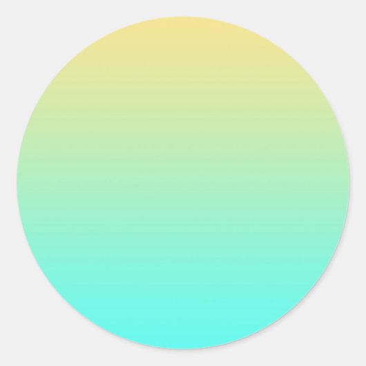 Sticker Rond Fond dégradé pastel turquoise jaune (Devant)