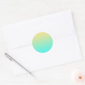 Sticker Rond Fond dégradé pastel turquoise jaune (Enveloppe)