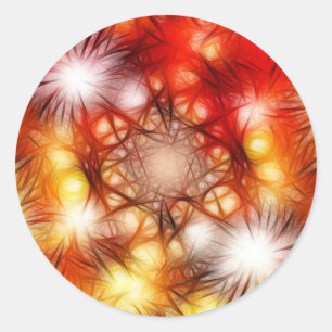 Sticker Rond Fond d'étoiles de feux d'artifice abstraits