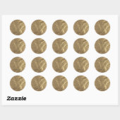 Sticker Rond Fond d'or (Feuille)