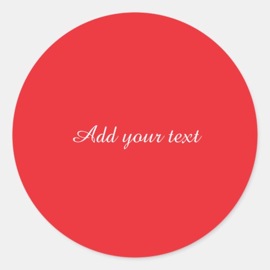 Sticker Rond Fond rouge, texte blanc, modèle (Devant)