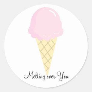 Sticker Rond Fondre pour Vous - Crème Glacée