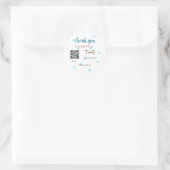 Sticker Rond Fonds Lune de miel Ajouter Q R code nom de couple  (Sac)