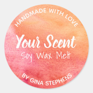 Sticker Rond Fonte de cire de soja personnalisable