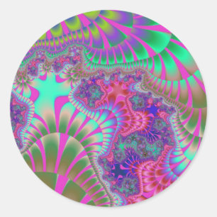 Sticker Rond Fonte rose et violette
