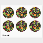 Sticker Rond Food on a black background (Feuille)