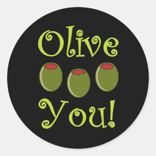 Sticker Rond Foody Olive You (Devant)