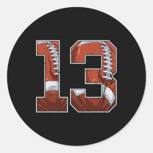 Sticker Rond Football 13e anniversaire garçon Treize ans 13 ans