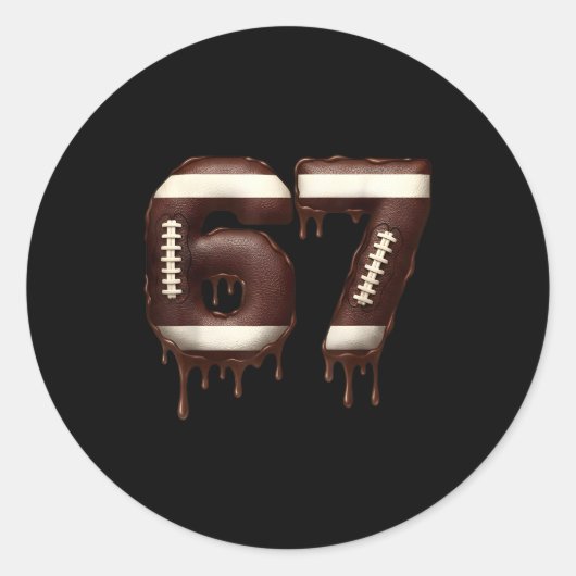 Sticker Rond Football 67 Funny Six Seven 6 7 Meme  (Devant)