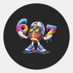 Sticker Rond Football 67 Glace au Chocolat qui Dégouline Drôle