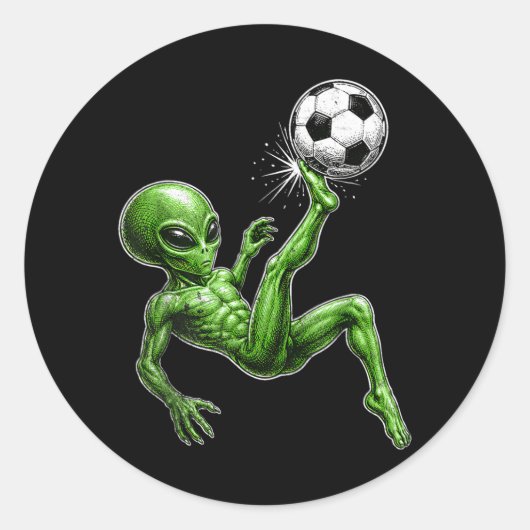 Sticker Rond Football Alien (Devant)