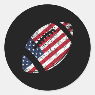 Sticker Rond Football américain 4 juillet Drapeau américain Pat