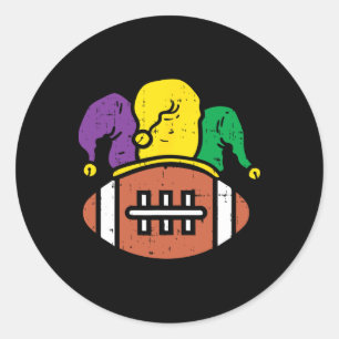 Sticker Rond Football américain Rug Mardi Gras Célébration du c