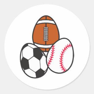 Sticker Rond Football américain Soccer Sports Baseball Pâques