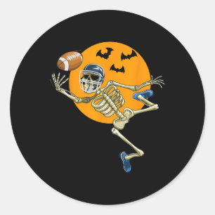 Sticker Rond Football américain Squelette Halloween Hommes garç