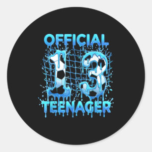Sticker Rond Football Anniversaire 13 Ans Glace Drip Officiel T