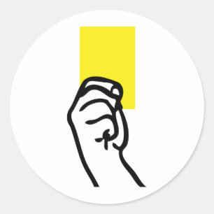 Sticker Rond Football avec carte jaune