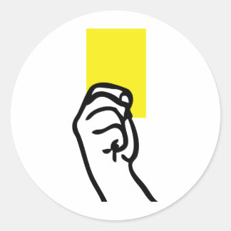 Sticker Rond Football avec carte jaune