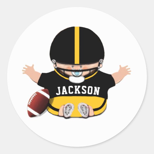 Sticker Rond Football baby shower (Devant)