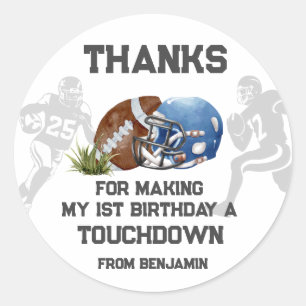 Sticker Rond Football Boy 1er anniversaire fête Favoriser