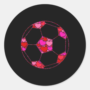 Sticker Rond Football Byll Rose Rouge Cœur Pour Femmes Hommes -