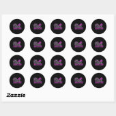 Sticker Rond Football Cheval Maman Purple Black Pom Leopard (Feuille)