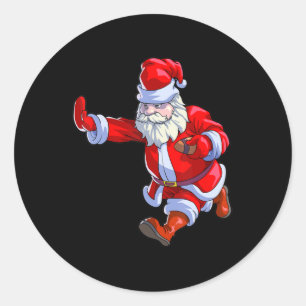 Sticker Rond Football Christmas Men Kids Boys Football Père Noë