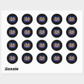 Sticker Rond Football Coquette Bow Blue Buldogs Jour Femmes (Feuille)