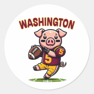 Sticker Rond Football de Hog à Washington