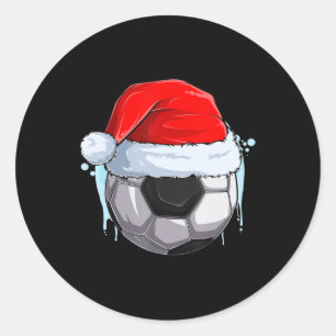 Sticker Rond Football de Noël Bal de football de Noël à Père No