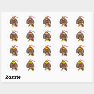 Sticker Rond Football Dinde
