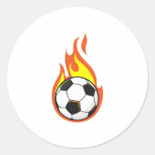 Sticker Rond Football en feu (Devant)