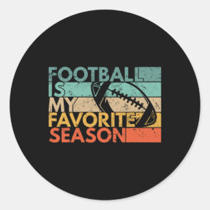 Sticker Rond Football Est Ma Saison Préférée Football Vintage R