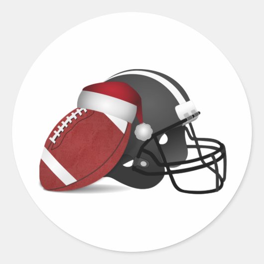 Sticker Rond Football Et Casque De Noël (Devant)