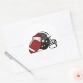 Sticker Rond Football Et Casque De Noël (Enveloppe)