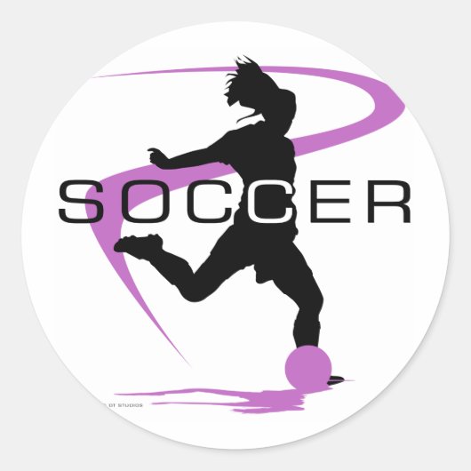 Sticker Rond Football - Filles - Rose (Devant)