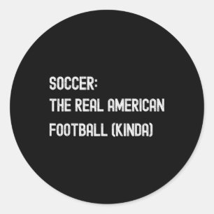 Sticker Rond Football Footbyll Drôle Fan Américain Joue Jeu Bla