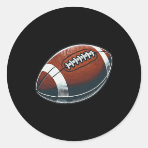 Sticker Rond Football - Joueur Fan Jeu Quartier-back Runni