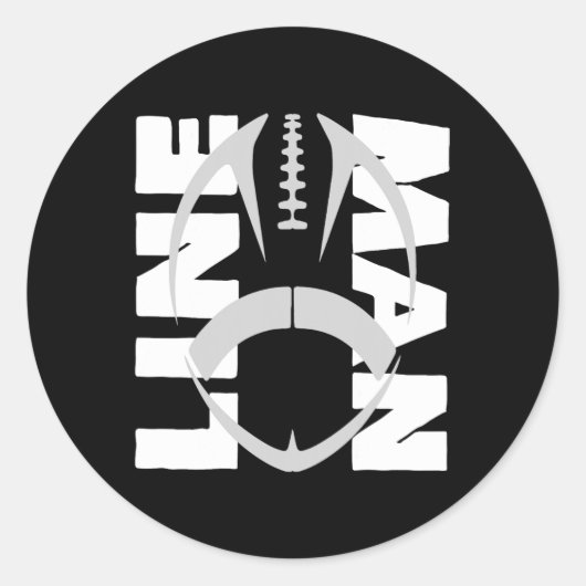 Sticker Rond Football Lineman - Ligne défensive offensive (Devant)