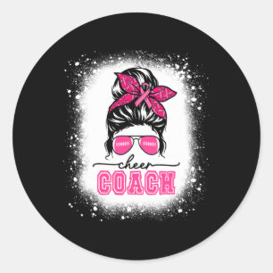 Sticker Rond Football Messy Bun Maman Cheval Entraîneur Cancer