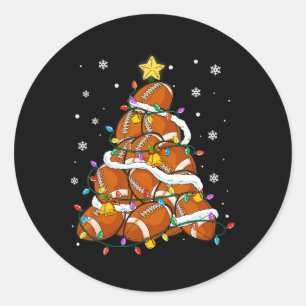 Sticker Rond Football Noël Lumières Père Noël Xmas Sport Me