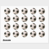 Sticker Rond Football noir blanc 3D (Feuille)