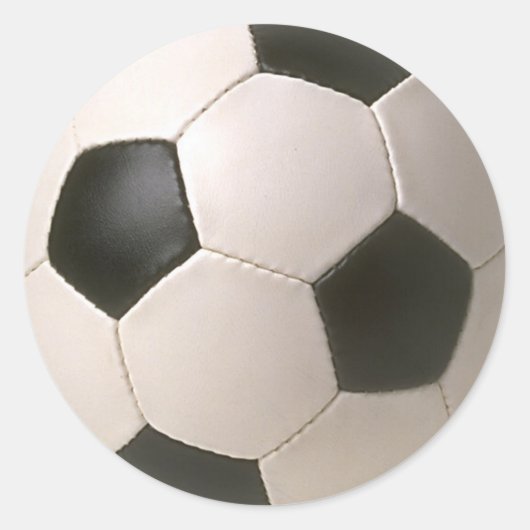 Sticker Rond Football noir blanc 3D (Devant)
