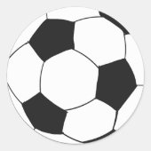 Sticker Rond Football noir et blanc mignon (Devant)
