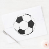 Sticker Rond Football noir et blanc mignon (Enveloppe)