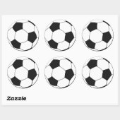 Sticker Rond Football noir et blanc mignon (Feuille)