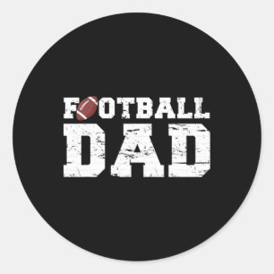 Sticker Rond Football Papa Graphic Fier Football Papa