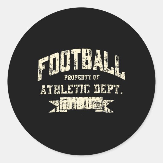 Sticker Rond Football Property Of Athletic Dept. Funny Design  (Devant)