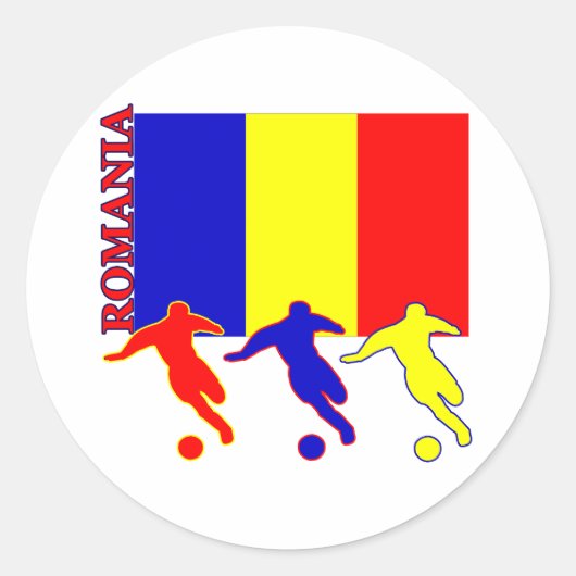 Sticker Rond Football Roumanie (Devant)